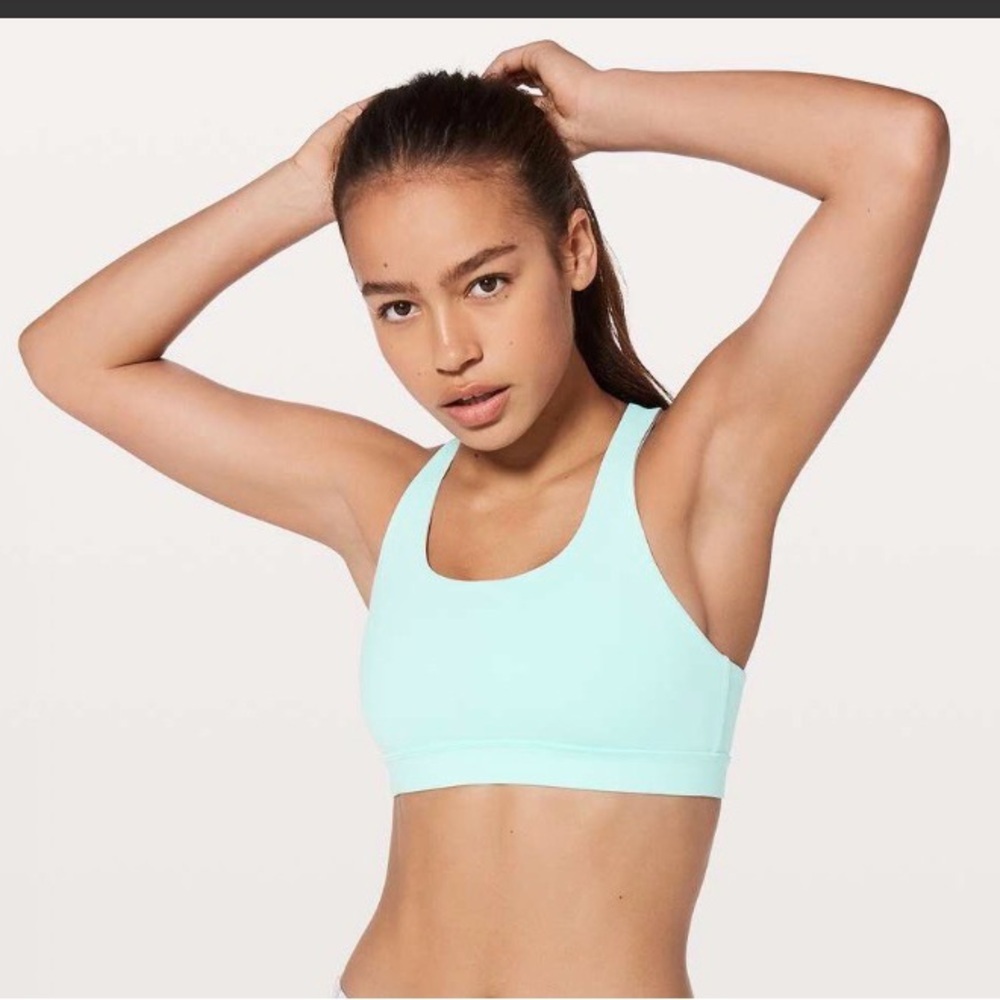 Lululemon Time To Sweat Bra Aquamarine Mint Blue Racerback Sports Bra Size 8 - Picture 12 of 12